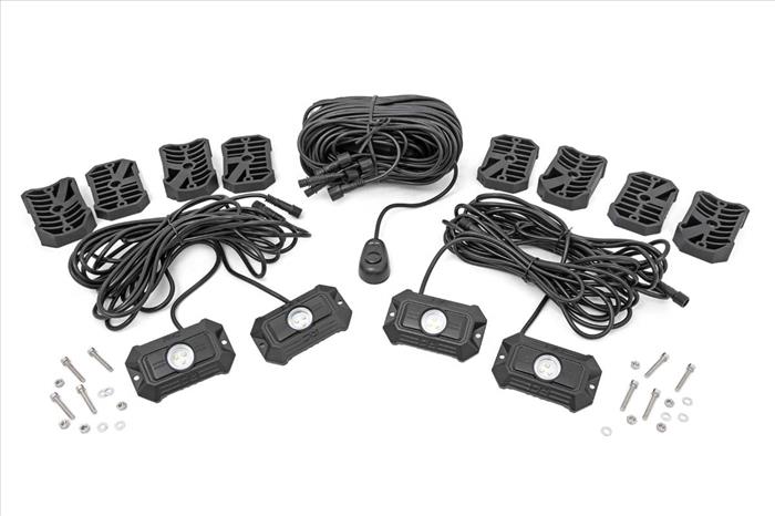 Deluxe LED Rock Light Kit 4 Pods Rough Country