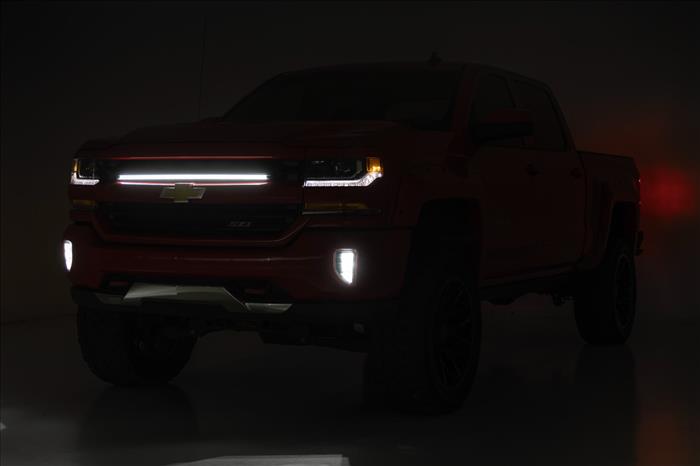 LED Light Kit Grille Mount 30 Inch DRL Chevy Silverado 1500 (16-18) Rough Country