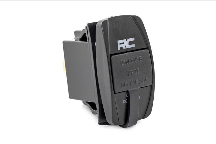 USB Switch Insert 2x1 with Logo Blue Back Light Rough Country