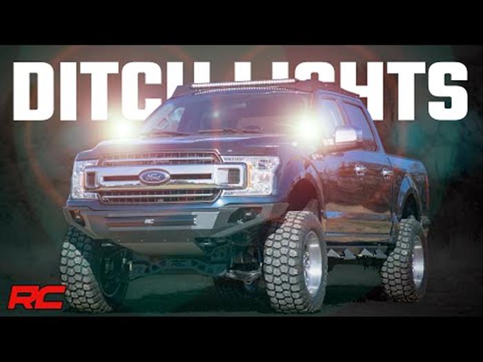 Ford 2-inch LED Lower Windshield Spot Pattern Ditch Kit 15-21 Ford F-150 Rough Country