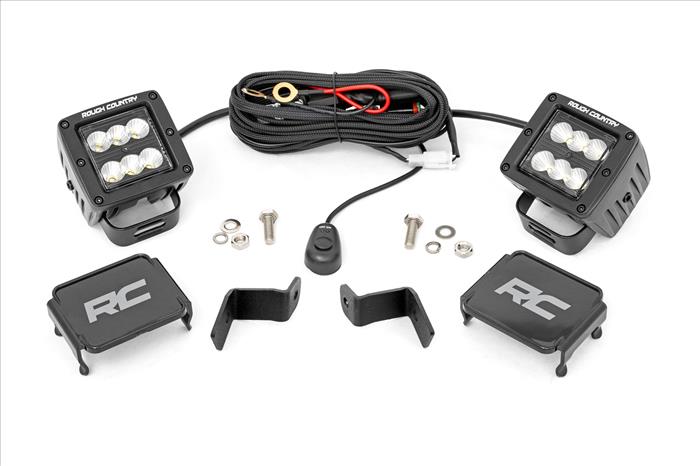 Ford 2-inch LED Lower Windshield Flood Pattern Ditch Kit 15-21 Ford F-150 Rough Country