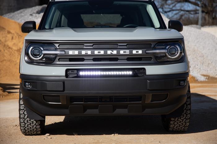 LED Light Kit Bumper Mount 20 Inch Black Single Row White DRL Ford Bronco Sport (21-26) Rough Country