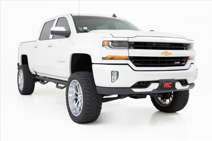 LED Ditch Light Kit 2in Black Pair Spot Silverado/Sierra 1500 (14-18 & Classic) Rough Country