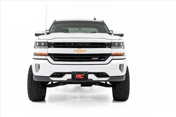 LED Ditch Light Kit 2in Black Pair Amber DRL Silverado/Sierra 1500 (14-18 & Classic) Rough Country