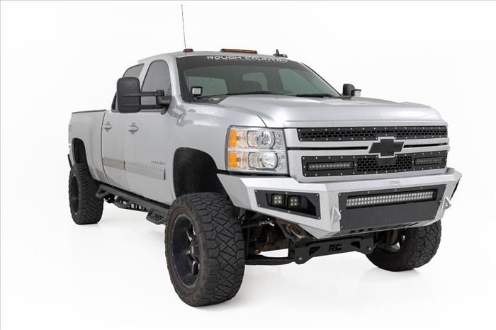 LED Light Kit Ditch Mount 3 Inch OSRAM Wide Chevy 1500 & Silverado/Sierra 2500HD/3500HD (07-14) Rough Country