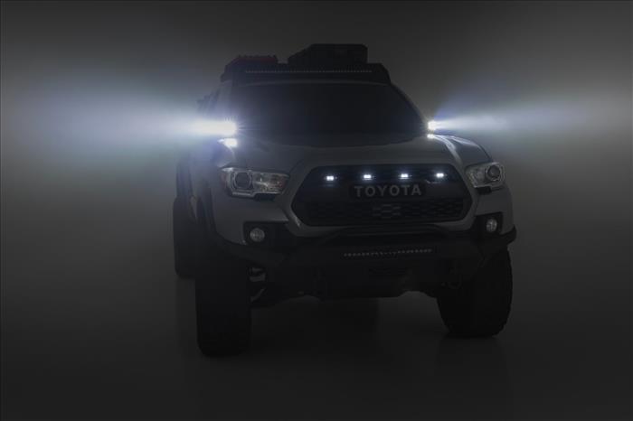LED Light Kit Ditch Mount 3 Inch OSRAM Wide Toyota Tacoma 2WD/4WD (16-23) Rough Country