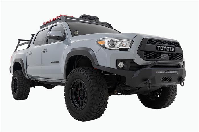 LED Light Kit Ditch Mount Black Series Round 3.5 Inch Amber DRL Toyota Tacoma (16-23) Rough Country