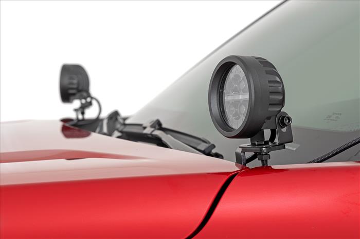 LED Light Kit Ditch Mount Black Series Round 3.5 Inch Amber DRL Toyota Tacoma (24-26) Rough Country