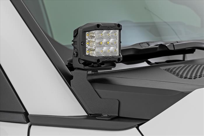 LED Light Kit Ditch Mount 2 Inch Black Pair Amber DRL Toyota Land Cruiser (24-26) Rough Country