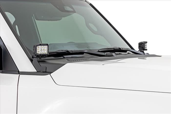 LED Light Kit Ditch Mount Black Series Round 3.5 Inch Amber DRL Toyota LandCruiser (2024) Rough Country