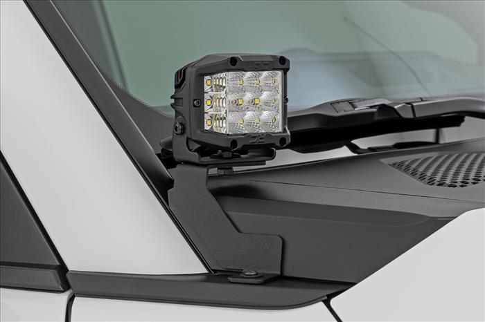 LED Light Kit Ditch Mount Black Series Round 3.5 Inch Amber DRL Toyota LandCruiser (2024) Rough Country