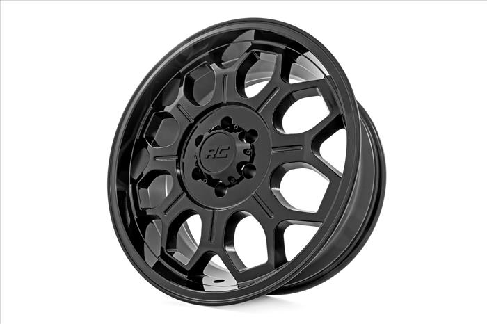 77 Series Wheel One-Piece Semi Gloss Black 20x9 6x5.5 -12mm Rough Country