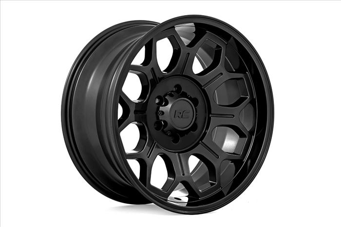 77 Series Wheel One-Piece Semi Gloss Black 20x10 6x5.5 -25mm Rough Country