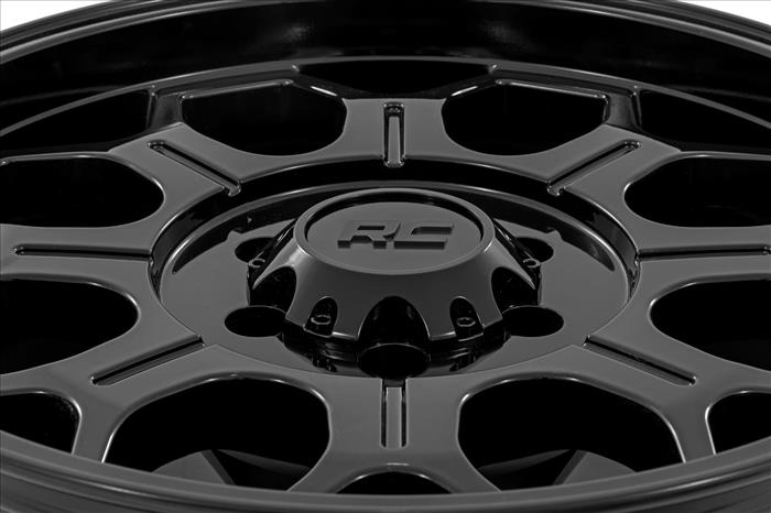 77 Series Wheel One-Piece Semi Gloss Black 20x10 6x5.5 -25mm Rough Country