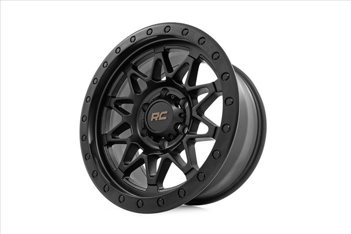 78 Series Wheel Simulated Beadlock Black 18x9 5x5.5 -12mm Rough Country