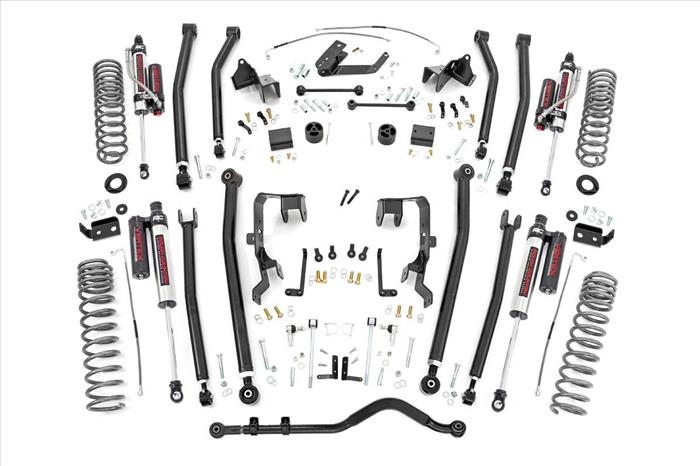 4.0 Inch Jeep Long Arm Suspension Lift Kit w/ Vertex Adjustable Reservoir Shocks 07-11 Wrangler JK 4-door Rough Country