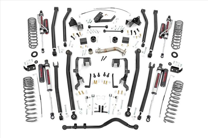 4.0 Inch Jeep Long Arm Suspension Lift Kit w/ Vertex Adjustable Reservoir Shocks 12-18 Wrangler JK 4-door Rough Country