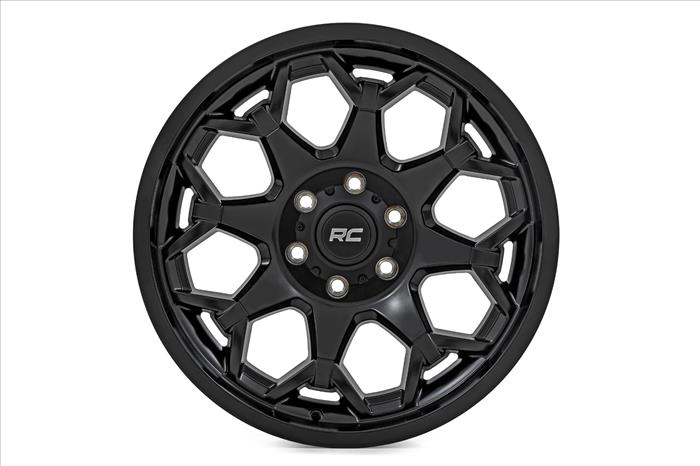 80 Series Wheel One-Piece Semi Gloss Black 20x9 6x5.5 -12mm Rough Country