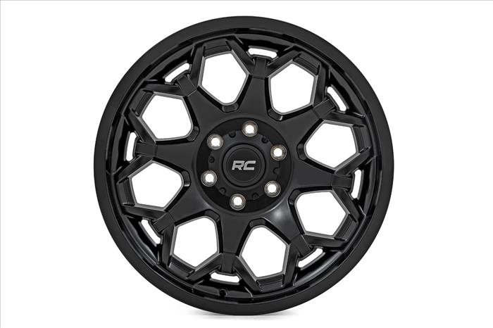 80 Series Wheel One-Piece Semi Gloss Black 20x10 6x5.5 -19mm Rough Country