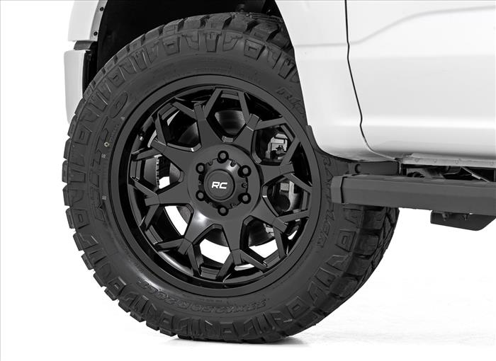 80 Series Wheel One-Piece Semi Gloss Black 20x10 6x135 -19mm Rough Country
