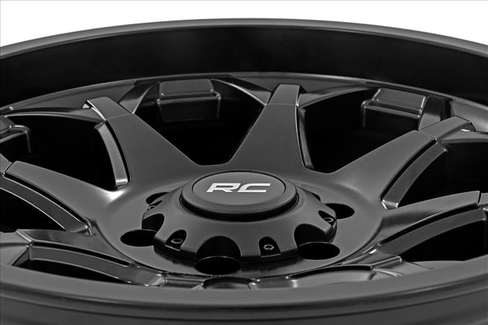 80 Series Wheel One-Piece Semi Gloss Black 20x10 5x5 -25mm Rough Country