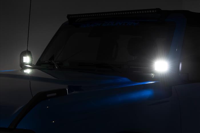 LED Light Kit Ditch Mount 2 Inch Spectrum Pair Spot Pattern Ford Bronco (21-25) Rough Country