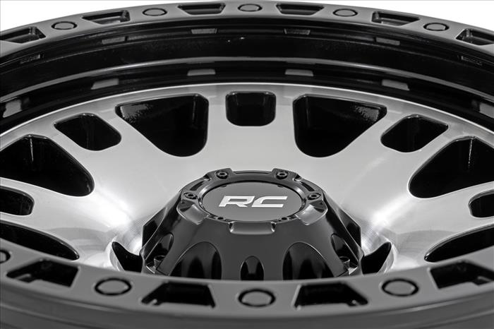 82 Series Wheel One-Piece Machined Semi Gloss Black 17x9 6x5.5 -12mm Rough Country