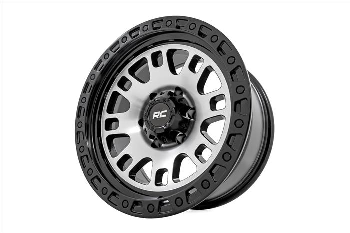 82 Series Wheel One-Piece Machined Semi Gloss Black 17x9 6x5.5 -12mm Rough Country