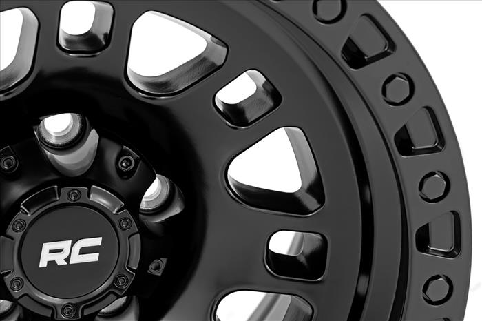 82 Series Wheel One-Piece Semi Gloss Black 17x9 6x135 -12mm Rough Country