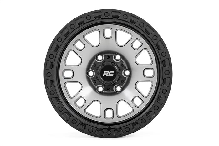 82 Series Wheel One-Piece Machined Semi Gloss Black 17x9 5x5 -12mm Rough Country