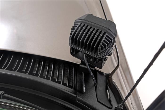 LED Light Kit Ditch Mount 2 Inch Black Pair Flood Chevy Silverado 1500 (99-06)/Tahoe (00-06) Rough Country