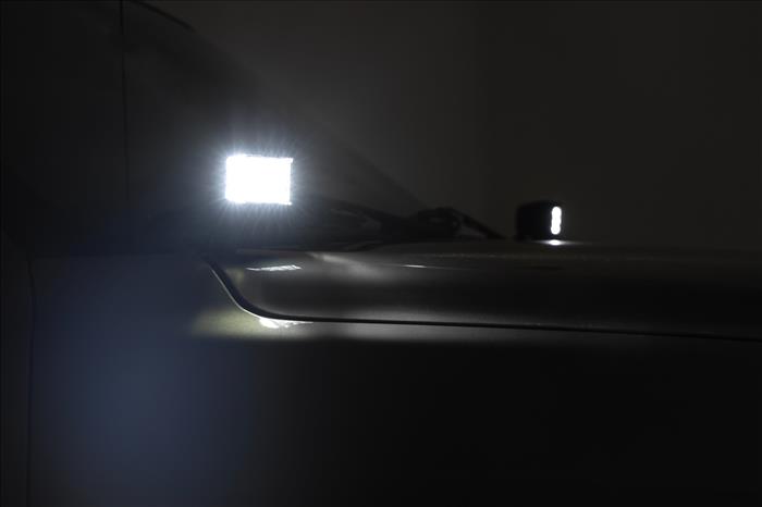 LED Light Kit Ditch Mount 2 Inch Black Pair Flood Chevy Silverado 1500 (99-06)/Tahoe (00-06) Rough Country