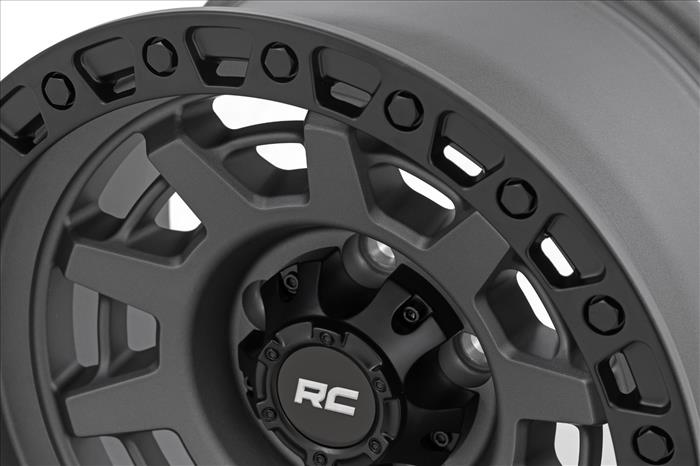 85 Series Wheel One-Piece Gunmetal Gray/Black 15x8 5x5.5 -19mm Rough Country