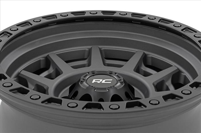 85 Series Wheel Simulated Beadlock Gunmetal Gray/Black 17x9 6x5.5 +25mm Rough Country