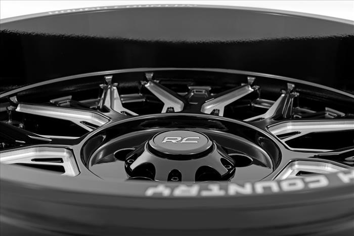 86 Series Wheel One-Piece Gloss Black 20x10 8x180 -19mm Rough Country