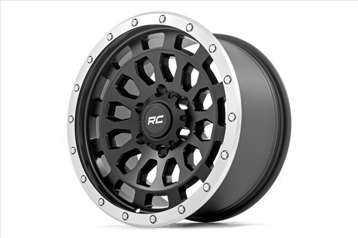 87 Series Wheel Simulated Beadlock Black/Machined 17x8.5 6x5.5 +0mm Rough Country