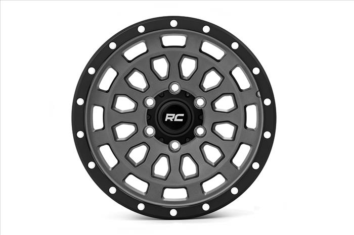 87 Series Wheel Simulated Beadlock Gray/Black 17x8.5 6x5.5 +0mm Rough Country