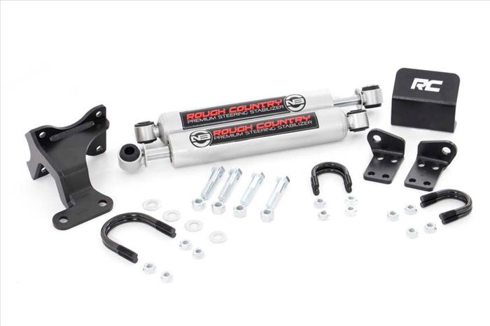 N3 Steering Stabilizer Dual 2-8 Inch Lift Jeep Wrangler JK/Wrangler Unlimited (07-18) Rough Country