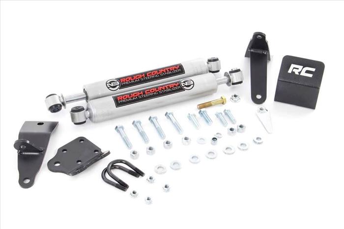 N3 Steering Stabilizer Dual 2-8 Inch Lift Ram 2500 (10-13)/3500 (10-12) Rough Country