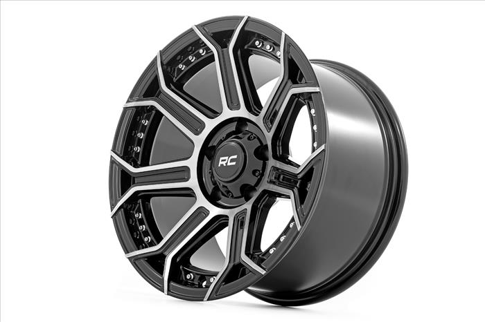 89 Series Wheel One-Piece Black Machined Gun Metal 17x9 5x5 -12mm Rough Country