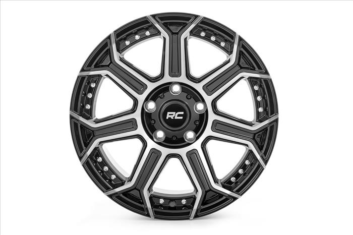 89 Series Wheel One-Piece Black Machined Gun Metal 17x9 5x5 -12mm Rough Country