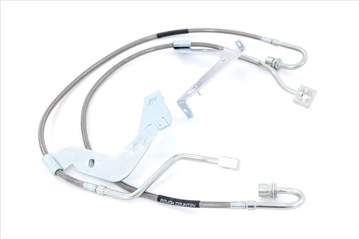 Ford Extended Front Stainless Steel Brake Lines for 4.5-6.0 Inch Lifts (17-20 F-250/F-350) Rough Country