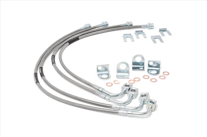 Jeep Front and Rear Stainless Steel Brake Lines 4.0-6.0 Inch Lifts 07-18 Wrangler JK Rough Country