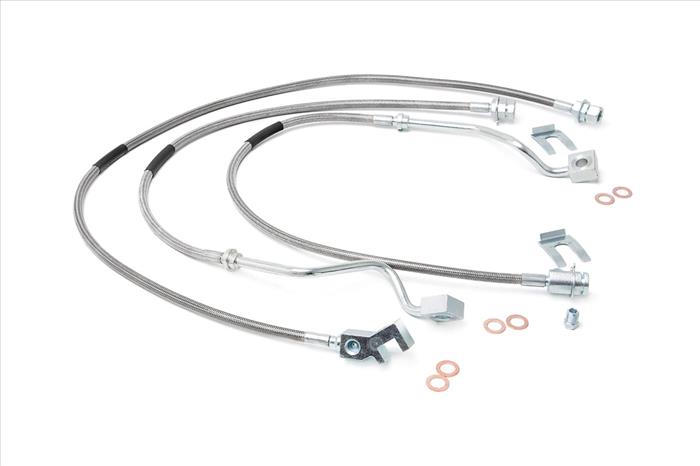 Ford Front & Rear Stainless Steel Brake Lines 4-8 Inch Lifts 99-04 F250/350 Rough Country