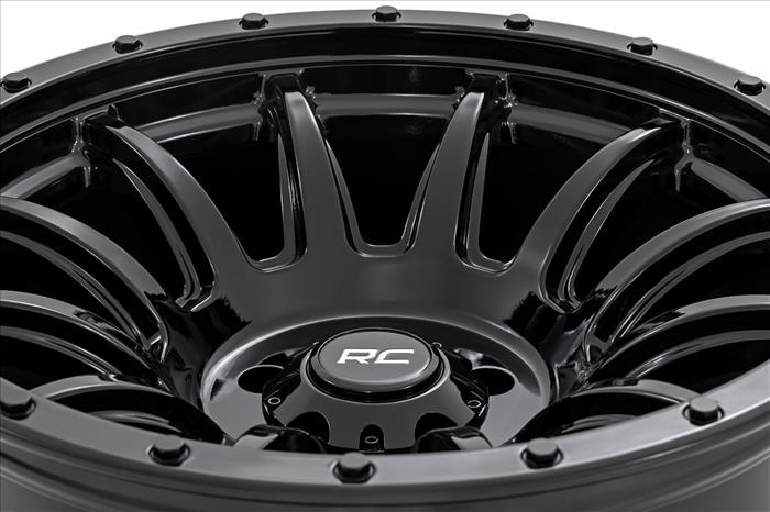90 Series Wheel One-Piece Gloss Black 18x9 6x5.5 -12mm Rough Country