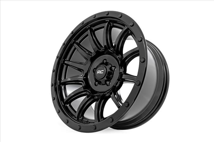 90 Series Wheel One-Piece Gloss Black 20x10 8x170 -19mm Rough Country