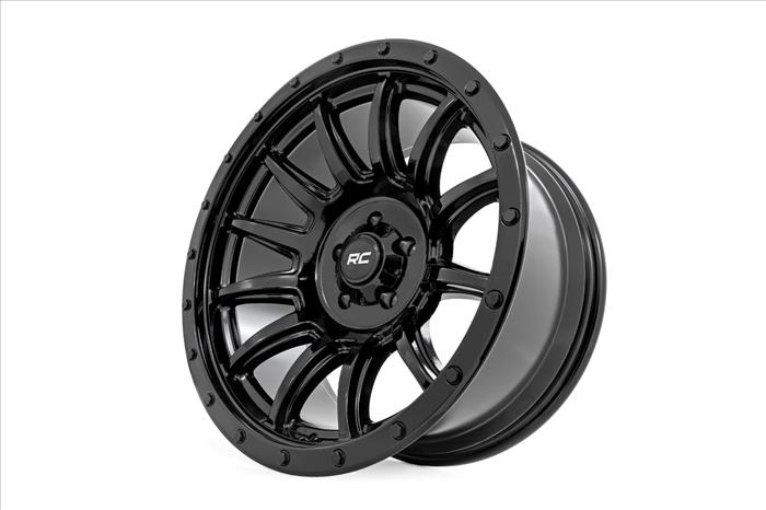 90 Series Wheel One-Piece Gloss Black 20x10 6x5.5 -19mm Rough Country