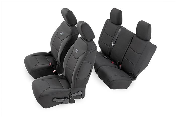Jeep Neoprene Seat Cover Set Black 11-12 Wrangler JK Unlimited Rough Country