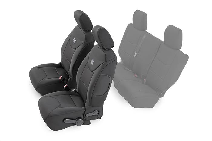 Jeep Neoprene Front Seat Cover Black 13-18 Wrangler JK Unlimited Rough Country
