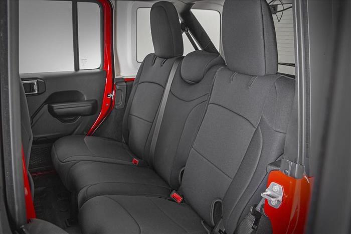 Jeep Neoprene Seat Cover Set Black 18-20 Wrangler JL Unlimited Rough Country